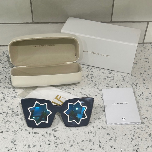 Linda Farrow X Markus Lupfer Blue Star Eyes Sunglasses Unisex RARE - Picture 1 of 10